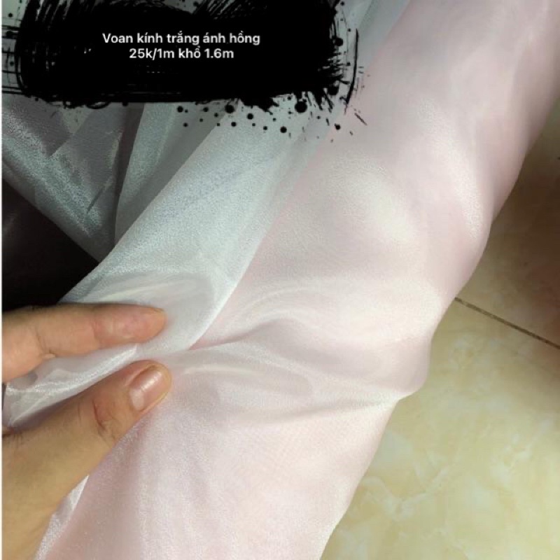 Vải voan kính dư xịn hàn quốc 100% may váy áo pha phối cực xinh