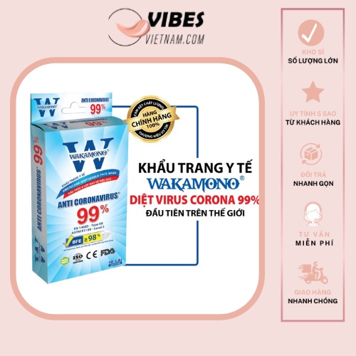 Khẩu trang y tế kháng khuẩn covid19 Wakamono hương Quế - vibesvietnam