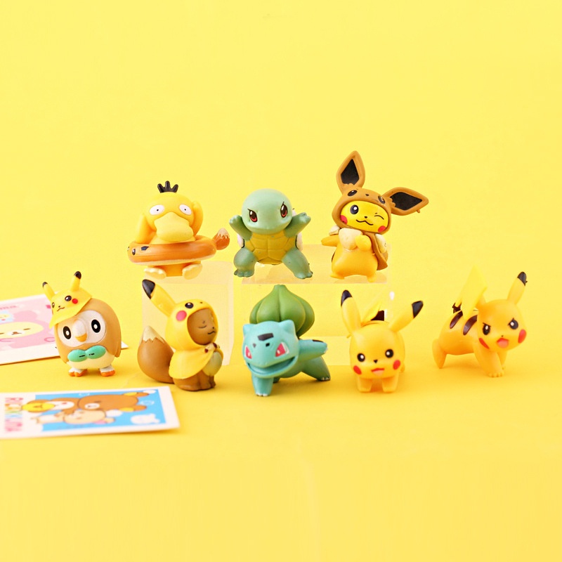TAKARA TOMY Set 8 Mô Hình Nhân Vật Hoạt Hình Pokemon Bằng Pvc