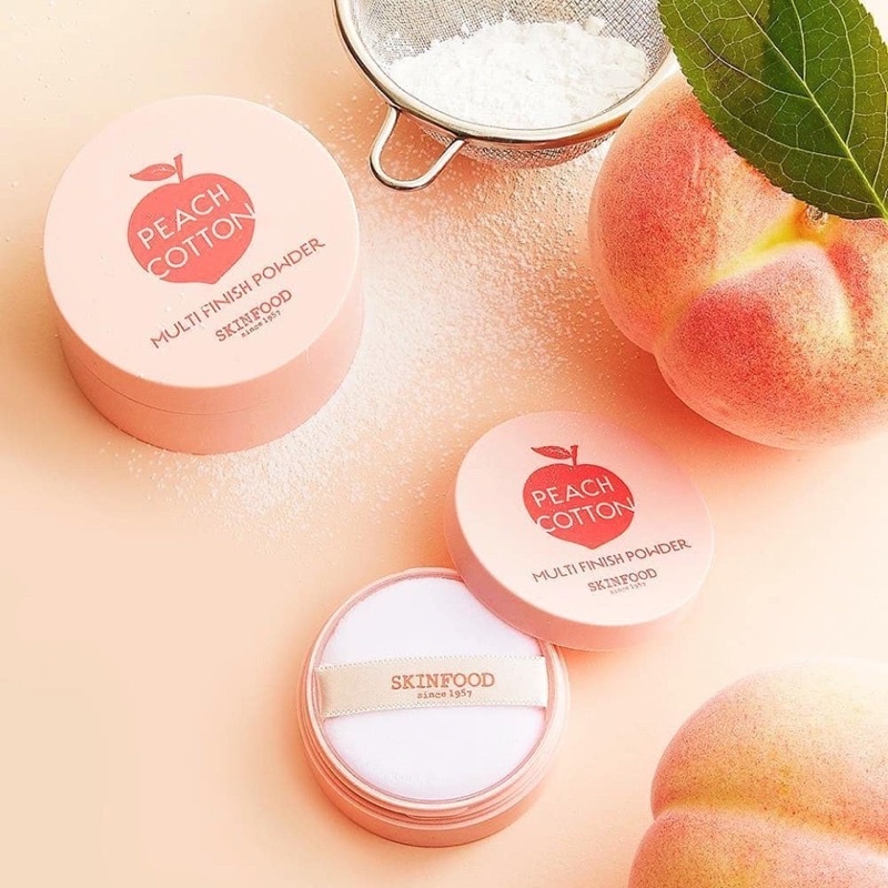 Phấn phủ đào kiềm dầu SKINFOOD PEACH COTTON MULTI FINISH POWDER 5G