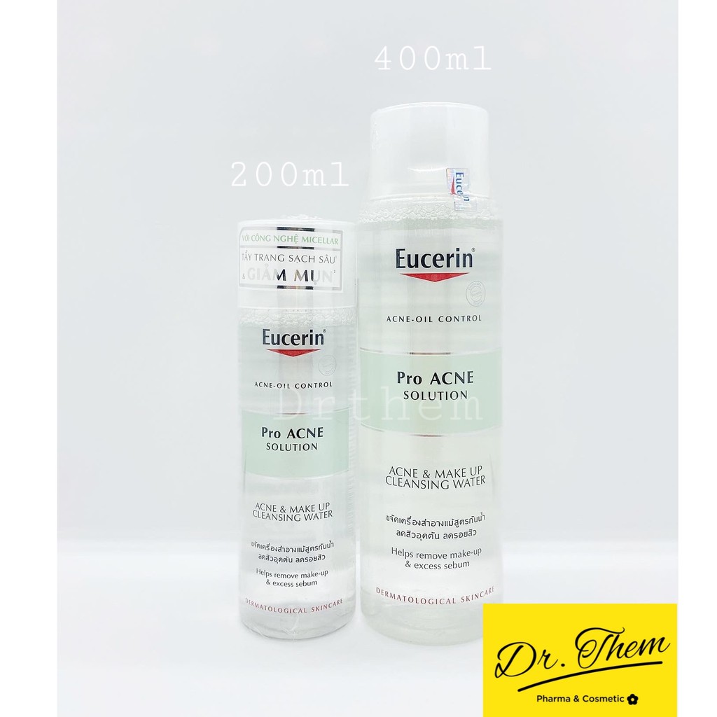 Nước Tẩy Trang Cho Da Dầu Mụn Eucerin Pro Acne Solution Acne & Make Up Cleansing Water 125ml-200ml Proacne | BigBuy360 - bigbuy360.vn