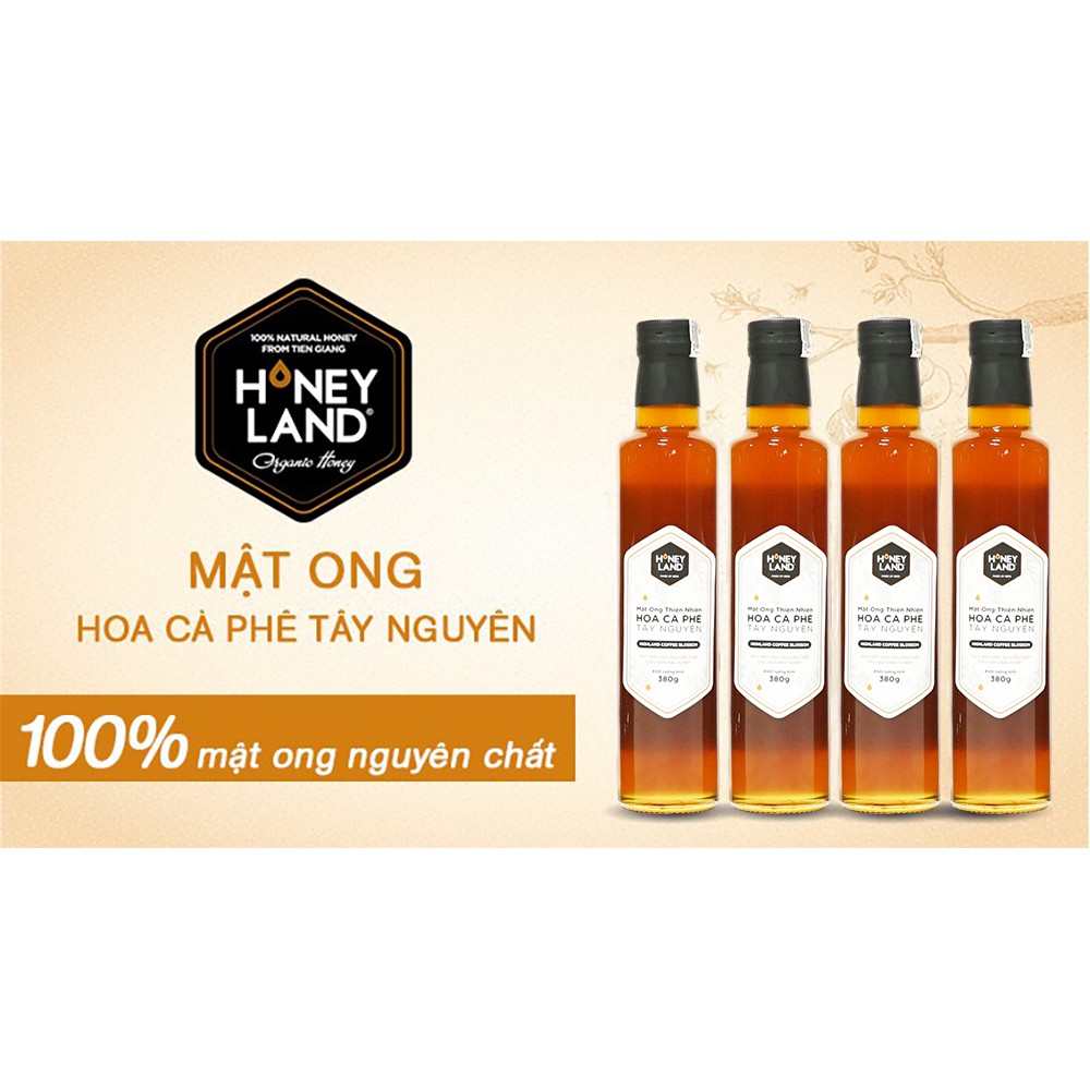 HONEYLAND - Chai Mật Ong Hoa Cà Phê 380g/chai