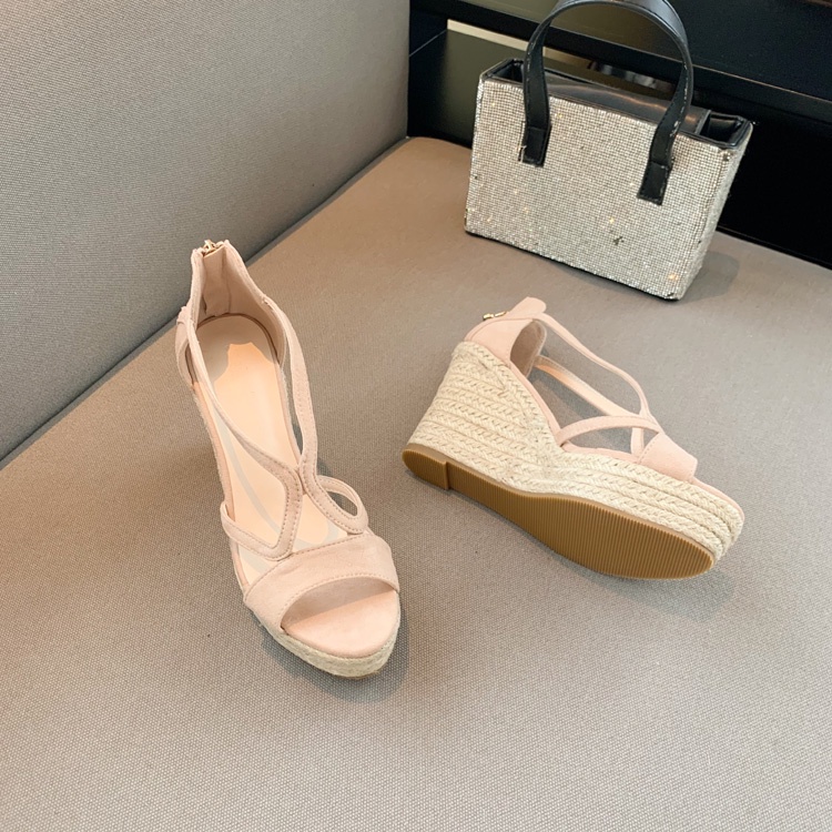 Sandal đế xuồng bền đệp êm chân gót cao 10cm size 34/39   280622