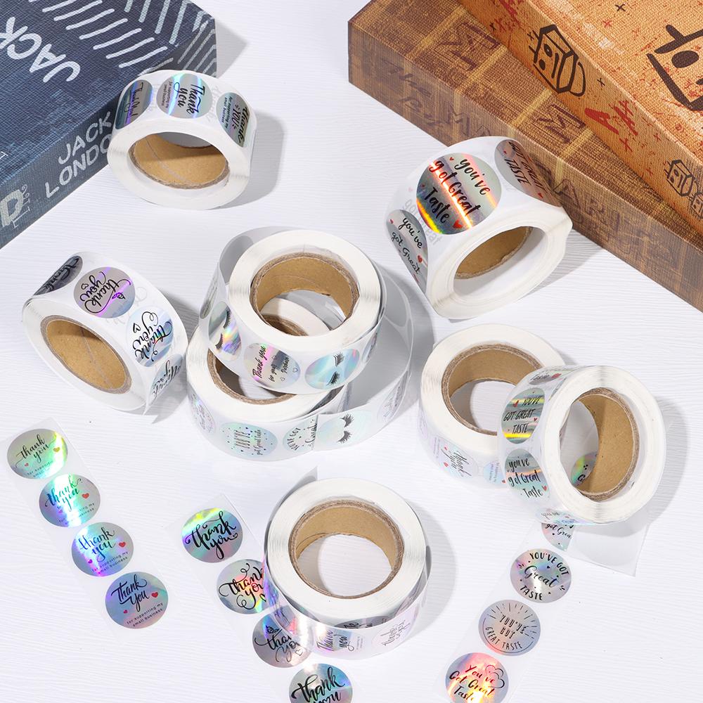 Cuộn 500 Nhãn Dán Chữ Thank You For Supporting My Small Doanh Nhân Tự Dính Chống Nước 1 / 1.5inch Trang Trí Không Gian