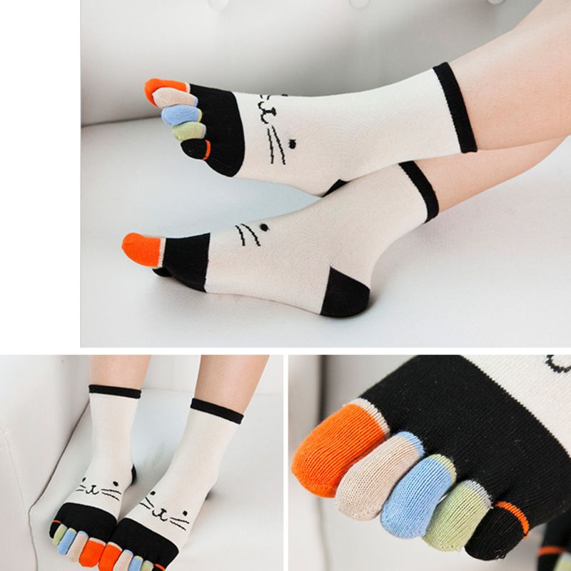 Tất Cotton xiangbao Hình Mèo Hoạt Hình Nhiều Màu Sắc Kẹo Ngọt Cho Nữ