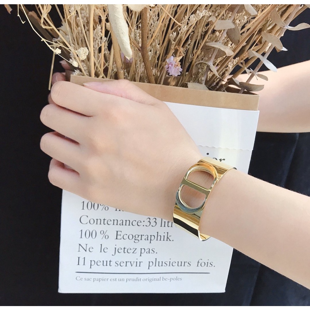 Vòng đeo tay Dior bằng thép titan phong cách Hàn Quốc thời trang cho nữ