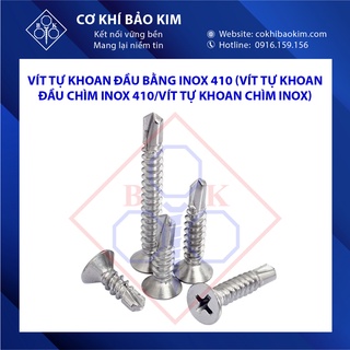 Vít tự khoan đầu inox 410, vít tự khoan đầu chìm inox 410, vít tự khoan chìm inox