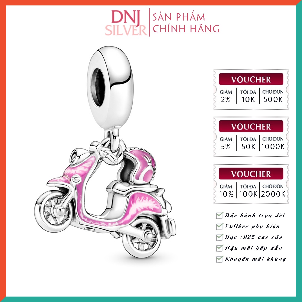 [Hàng cao cấp] Charm bạc 925 cao cấp, hàng chuẩn bạc - Charm Pink Scooter thích hợp để mix vòng tay charm - DN098