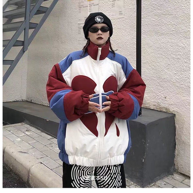 Áo Khoác Bóng Chày Chất Liệu Cotton Dáng Rộng Thêu Chữ Thời Trang Mùa Đông Cho Nam Và Nữ