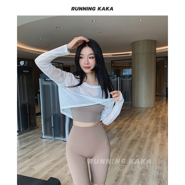 Áo thun yoga BEAUTYTREND mỏng tay dài dáng rộng thoáng khí cho nữ