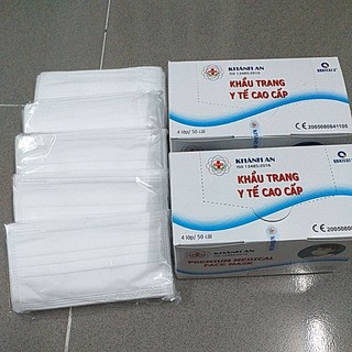 Khẩu trang trắng 4 lớp hộp 50 cái Khánh An