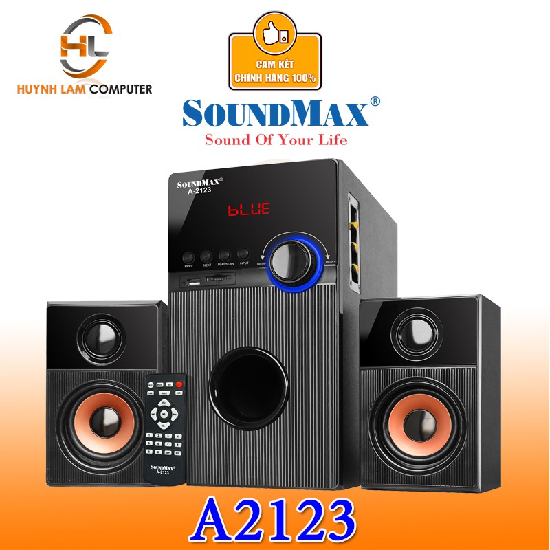 [Mã ELMS4 giảm 7% đơn 500K] Loa SoundMax-Loa vi tính SoundMax 2.1 A2123 âm thanh mạnh mẻ Triệu Gia phân phối