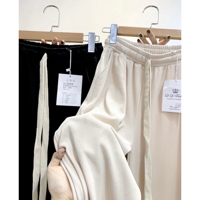 Quần ống xuông nữ chất len tăm mát - hàng có sẵn