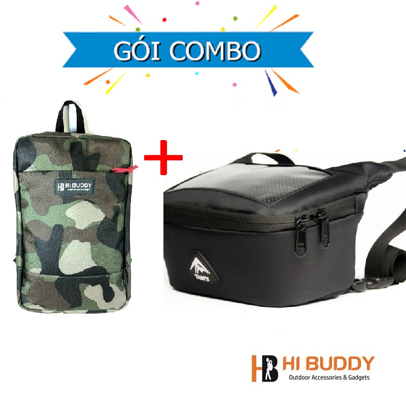 COMBO Túi Đeo Chéo Du Lịch VHB418S và Túi Ghi Đông Đầu Xe Máy K1605