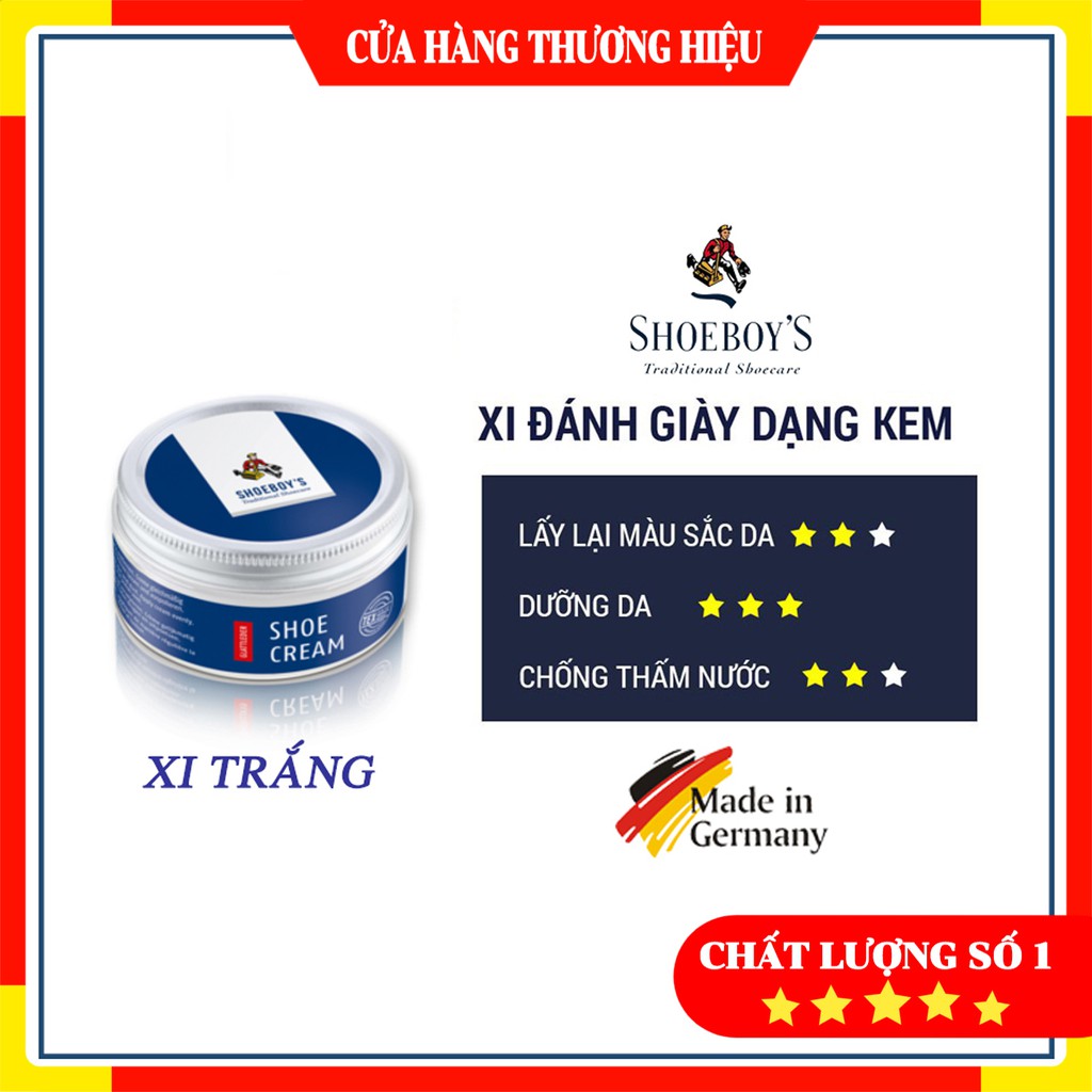 Xi Đánh Giày Không Màu Nhập Khẩu Từ Đức Dạng Kem shoeboy's/ xi đánh giày da màu trắng làm mềm da, lấy lại màu sắc giày