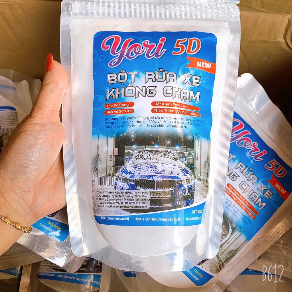 Bột rửa xe không chạm Yori hàng Việt Nam chất lượng cao, độ PH trung tính, an toàn khi sử dụng
