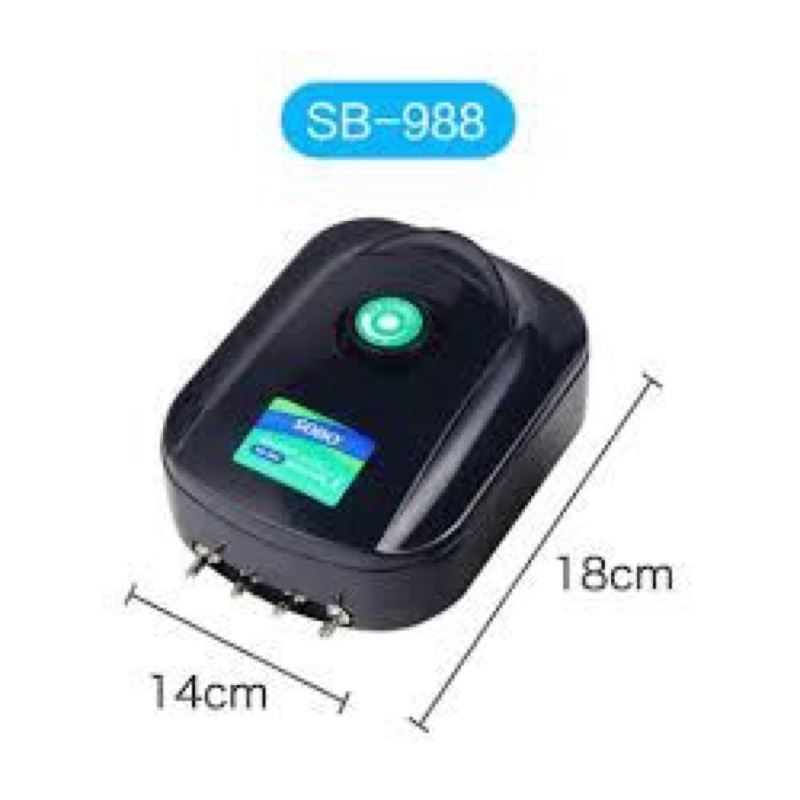 Máy Sủi Oxy 4 Vòi Sobo SB-988 (12W - 4x4Lít/Phút) - Máy Sủi Oxy Siêu Êm Cho Bể Cá