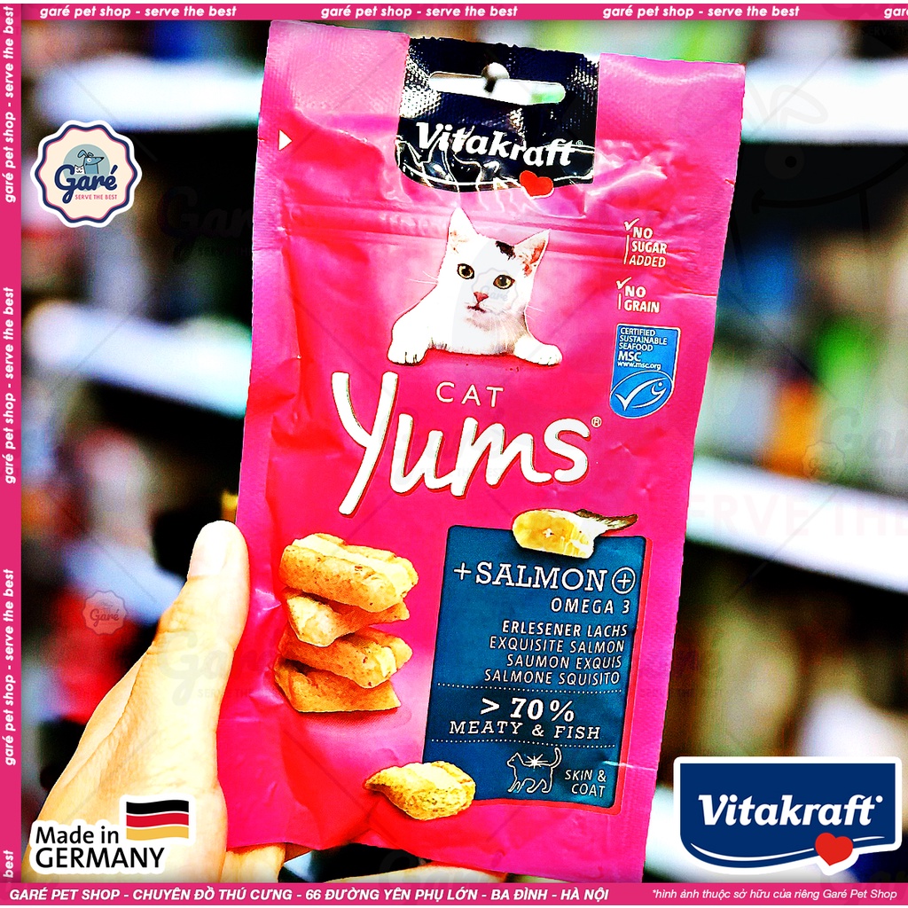 Bánh thưởng Yums Vitakraft dành cho mèo vị Pho mai và Cá Hồi - Vitakraft Cat Snack Cat Yums Salmon &amp; Cheese