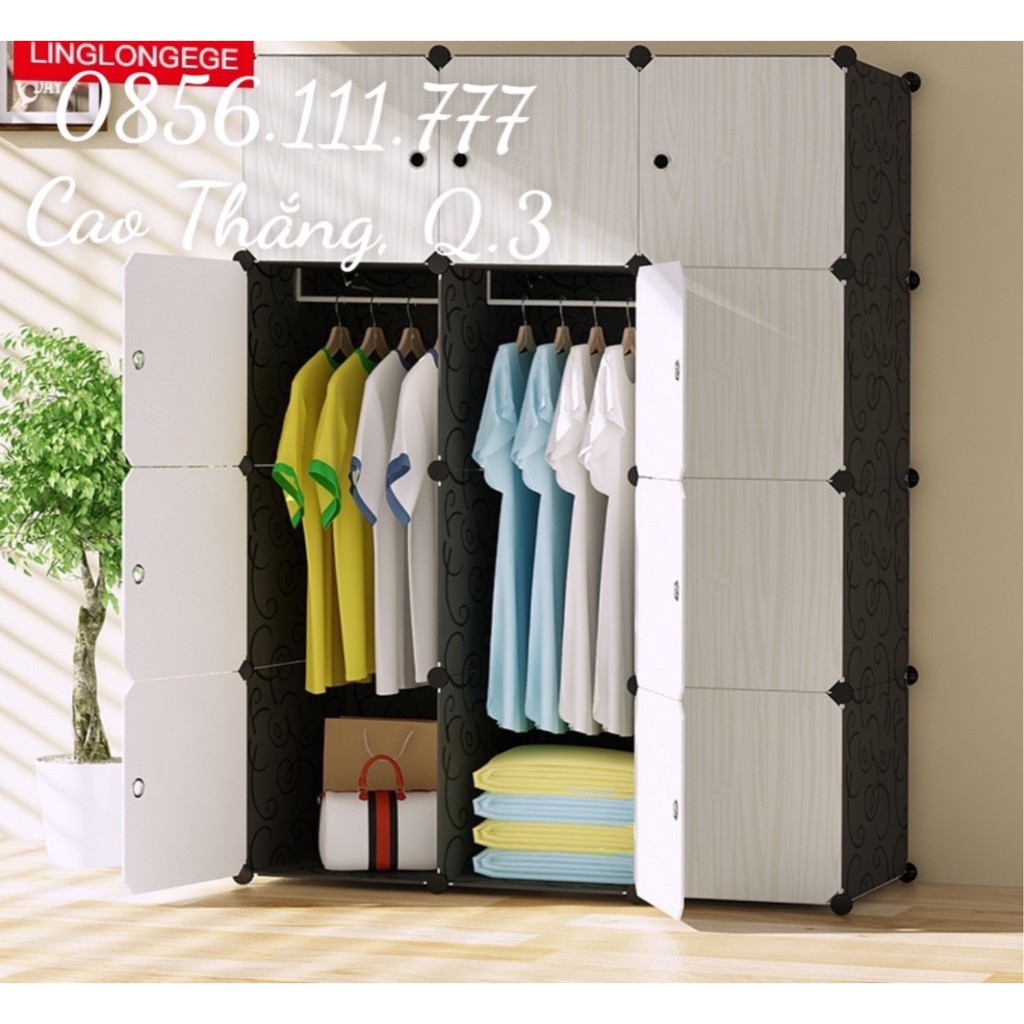TỦ NHỰA LẮP GHÉP ĐA NĂNG 12 Ô SIZE TO, SÂU 47CM