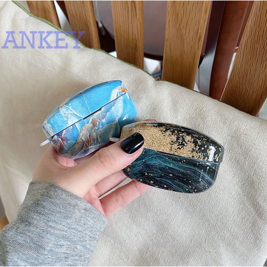 Case for Sony WF-1000XM3 WF-1000XM4 Vỏ Bảo Vệ Hộp Sạc Tai nghe không dây Họa Tiết Đá Hoa Cương Thời Trang