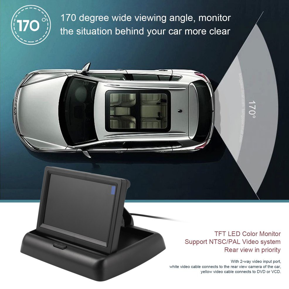 Camera Chiếu Hậu Màn Hình Lcd 4.3 "Hd Chuyên Dụng Cho Xe Hơi | BigBuy360 - bigbuy360.vn