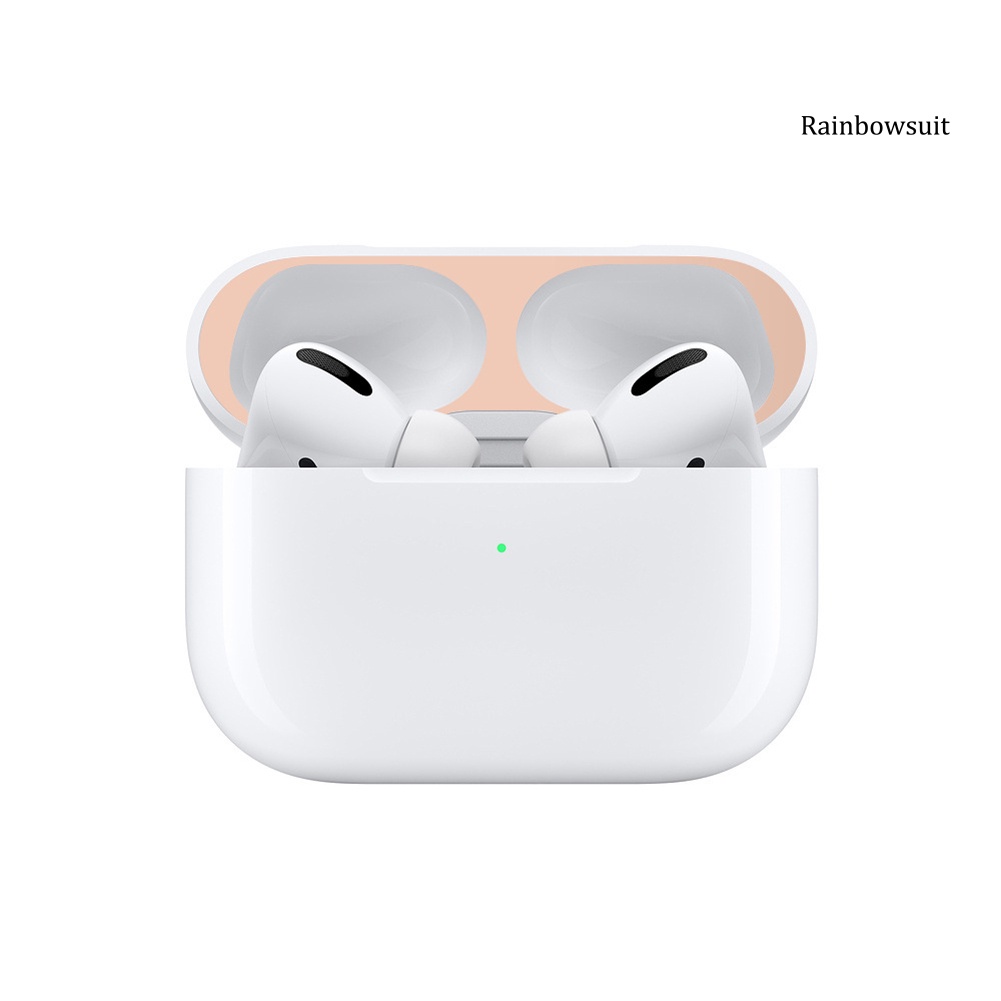 2 Miếng dán kim loại chống bụi bảo vệ hộp sạc tai nghe Apples Air-Pods Pro