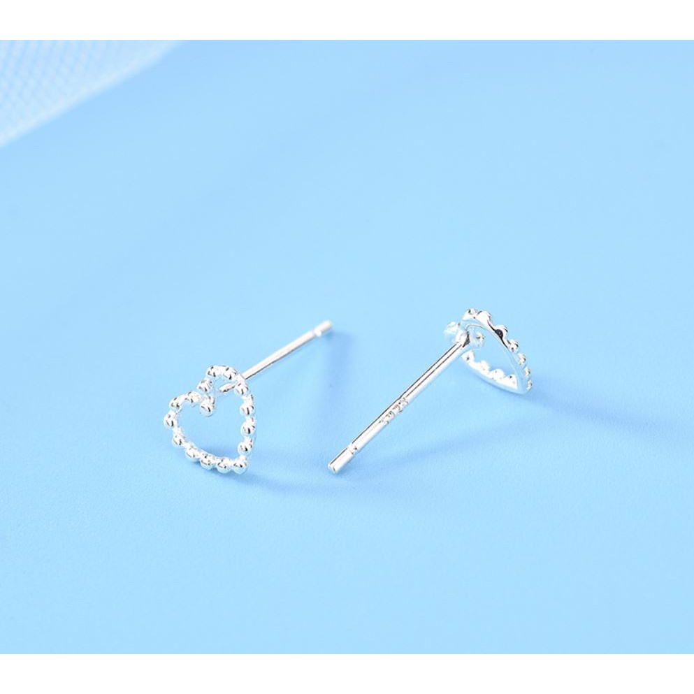 Bông tai EBI Trái tim mạ Bạc 925