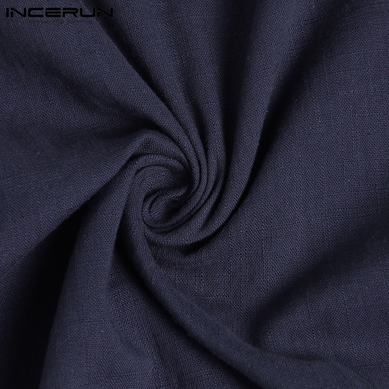 Áo Sơ Mi Mặc Ngoài Incerun Nam Tay Dài Phối Nút Thời Trang