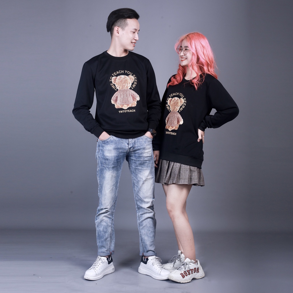 Áo Nỉ Nam - Áo Thu Đông Nam Dài Tay In 3D Hình Teddy Chất Liệu Poly Mềm Mịn - MÃ TD46