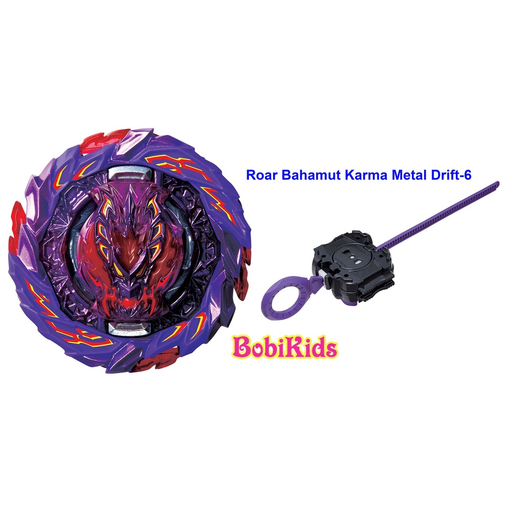 (Bán lẻ B190) Con quay Roar Bahamut Karma Metal Drift-6 + Tay phóng TRÁI (nhựa) Beyblade Burst DB TAKARA TOMY