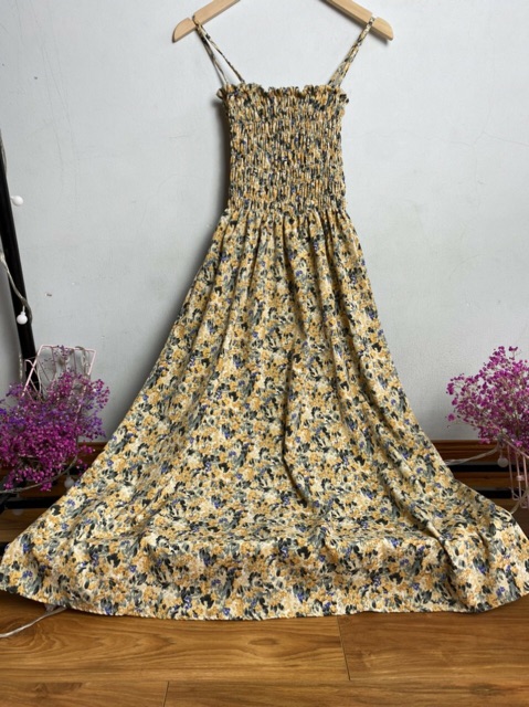 Váy 2 dây suông chun ngực hoa cúc nhí nhiều màu | BigBuy360 - bigbuy360.vn