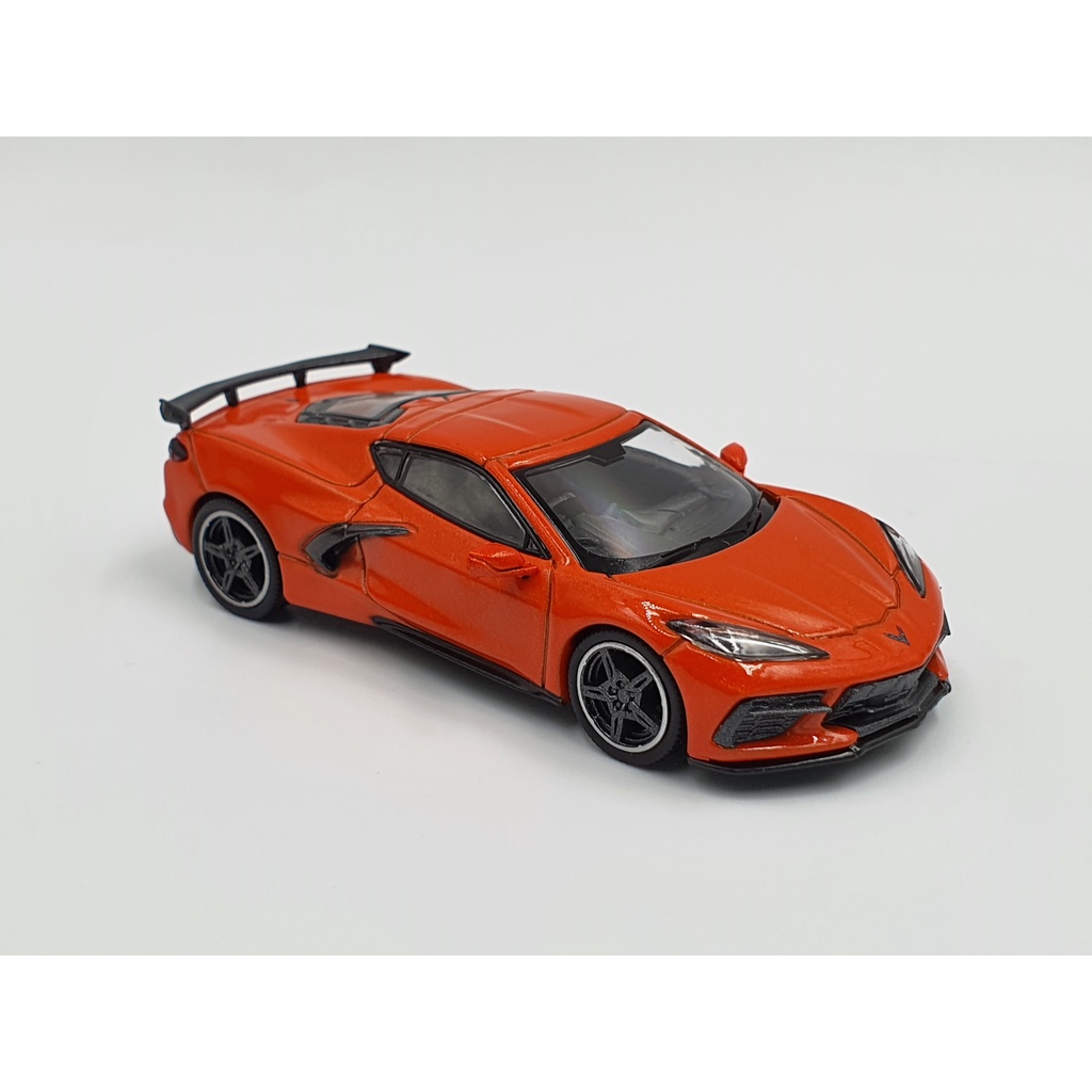 Xe Mô Hình Chevrolet Corvette Stingray 2020 Sebring Orange Tintcoat RHD 1:64 MiniGT (Cam)