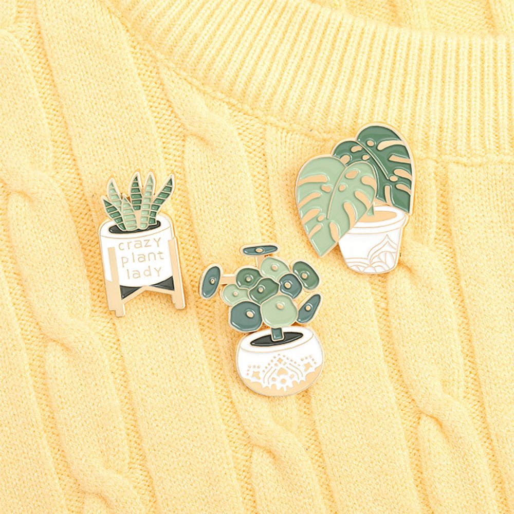 MIHAN1 Gift for Friends Lapel Pin Jewelry Custom Crazy Plant Lady Enamel Pins Clothes Sansevieria Brooches Bag Backpacks Novelty Potted Plant Badge