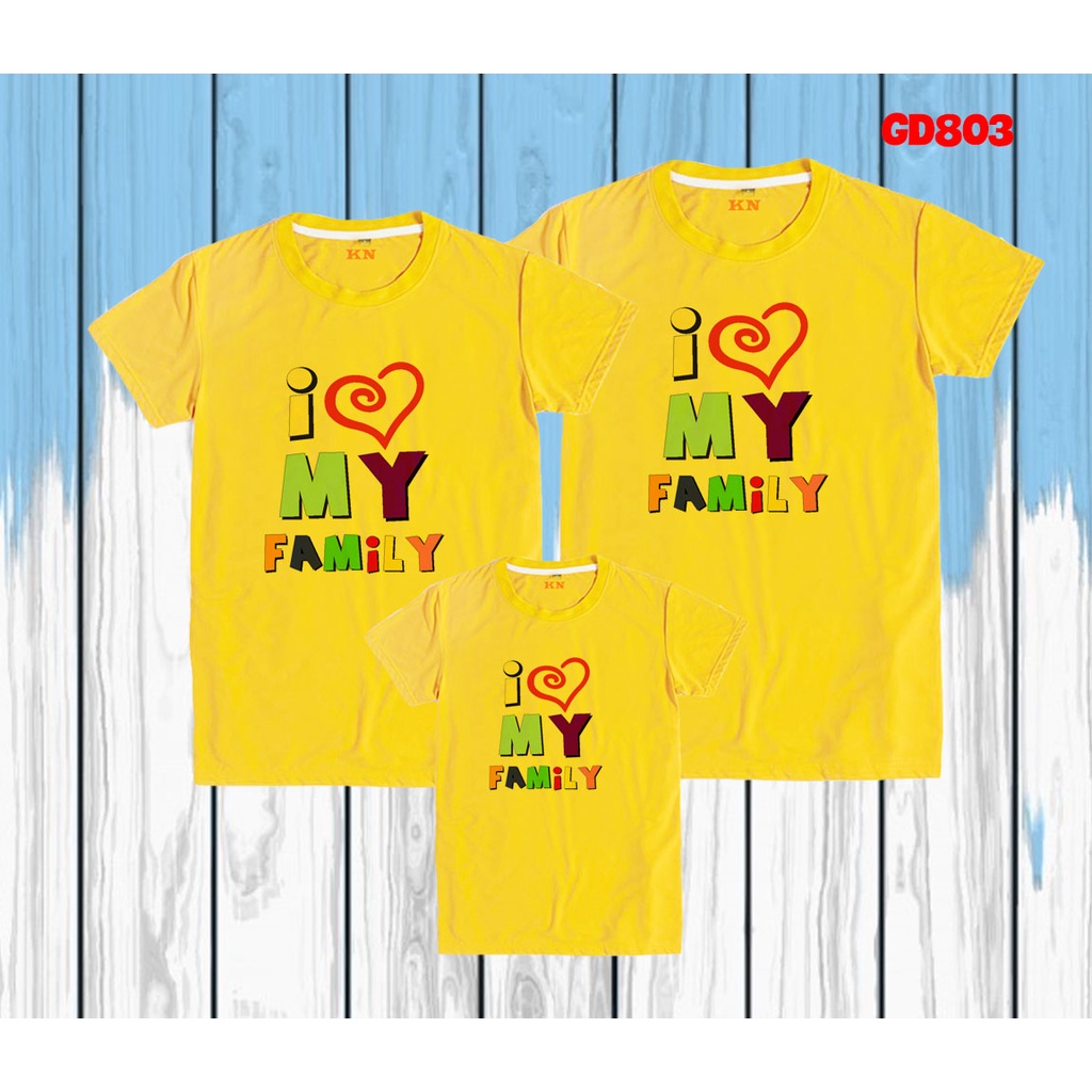 mẫu áo thun gia đình đẹp I love my family -- [Giá niêm yết là giá của 1 áo]