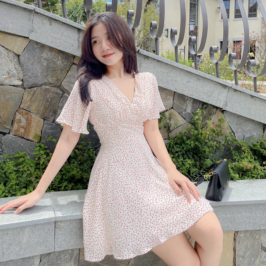 ĐẦM GILI - Đầm tay cánh tiên nhún ngực