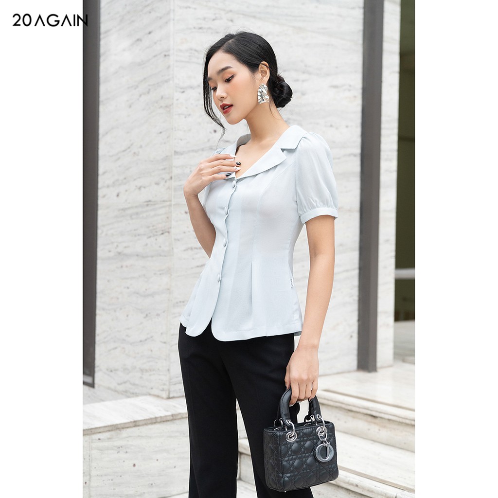 Áo sơ mi nữ công sở 92WEAR đủ màu, đủ size, ngắn tay vạt tròn ASA1041