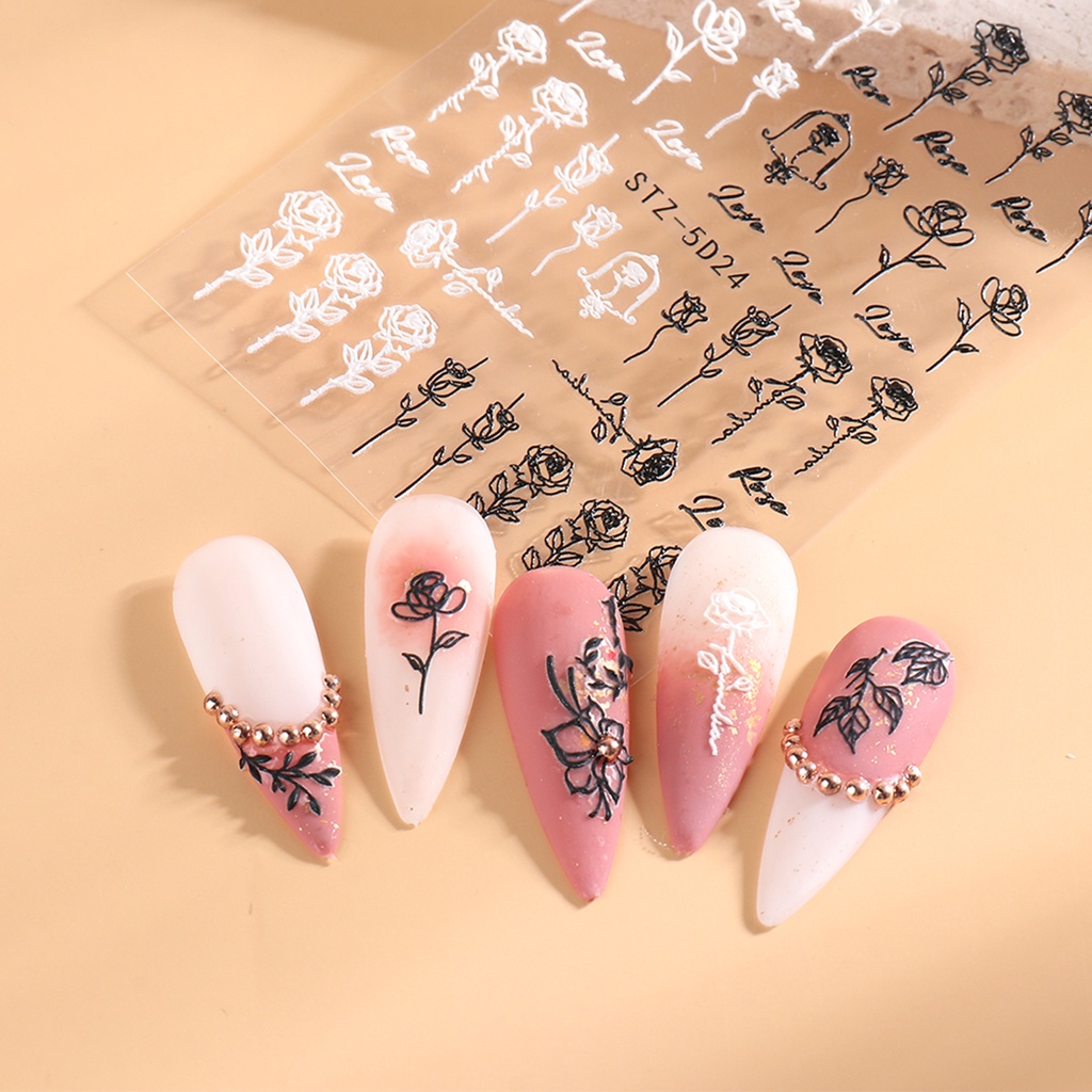 Miếng Dán Trang Trí Móng Tay DIY Hình Hoa Trà Cổ Điển Dành Cho Nữ