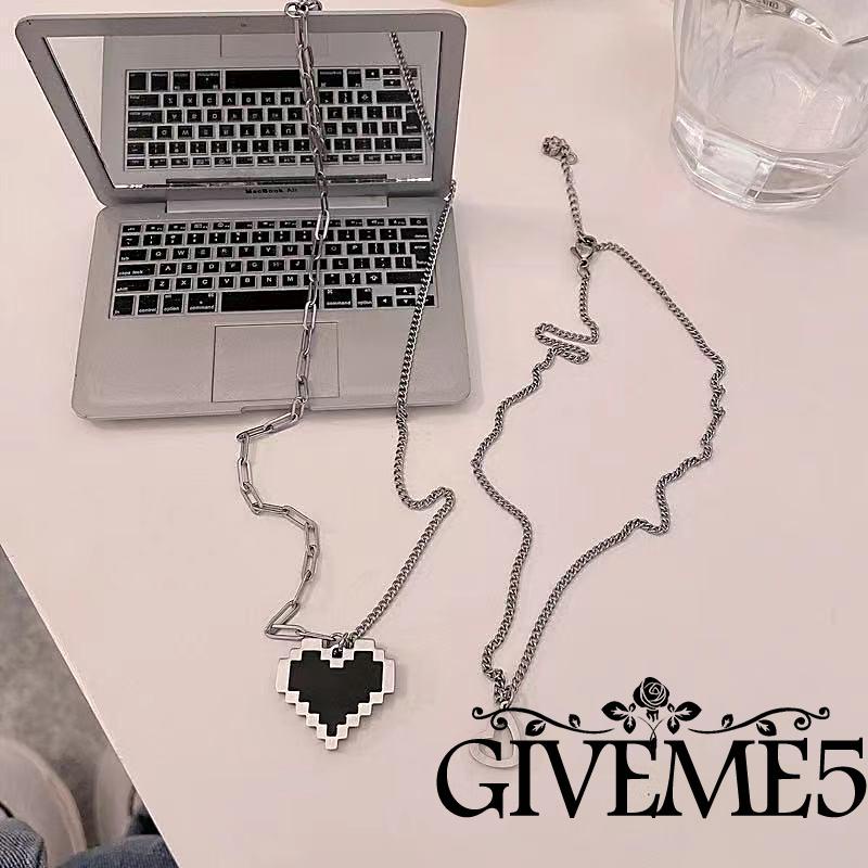 Vòng cổ hai lớp mặt hình trái tim thời trang cho nữ