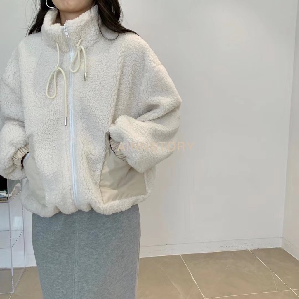 Áo khoác lông nữ dài tay phong cách Hàn Quốc 2021