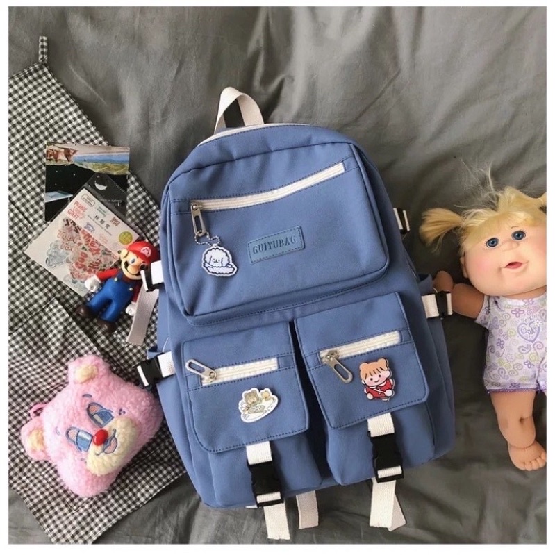 Balo thời trang 💥HOT TREND💥 Cặp Ulzzang logo 2 túi hộp GUIYUBAN thiết kế năng động trẻ trung