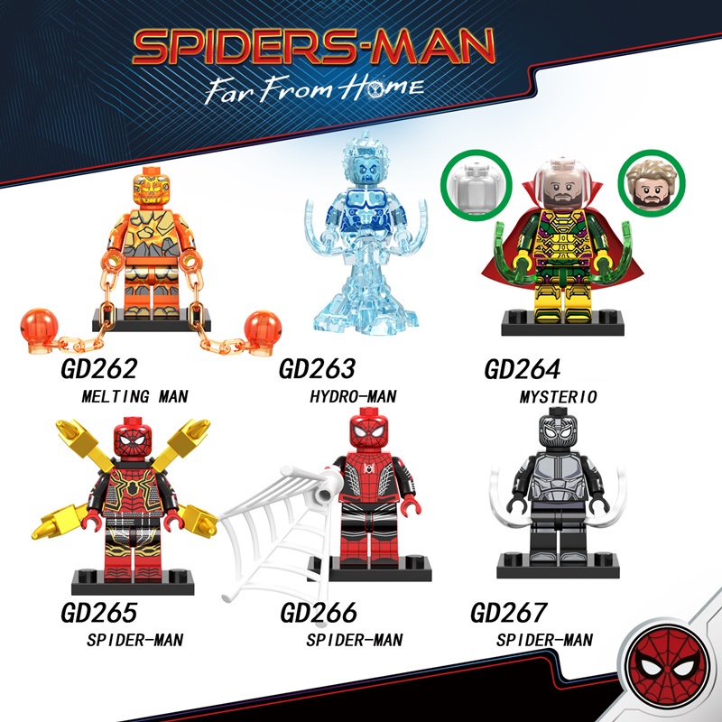 Bộ Đồ Chơi Lắp Ráp Lego Người Nhện / Hydro Man Mysterio Minifigures DIY Hàng Mới Về JY