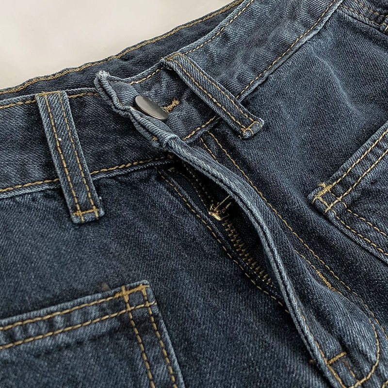 Quần Jeans Nữ Lưng Cao Thêu Hoa Thời Trang