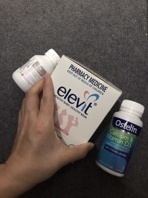 Combo bộ bầu Elevits , dha , canxi , sắt