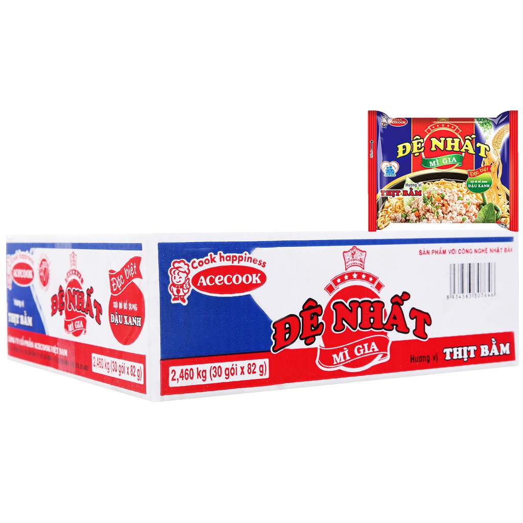 Mì Đệ Nhất thịt bằm gói 82g/Mì Xào Đệ Nhất VỊ Chua Ngọt