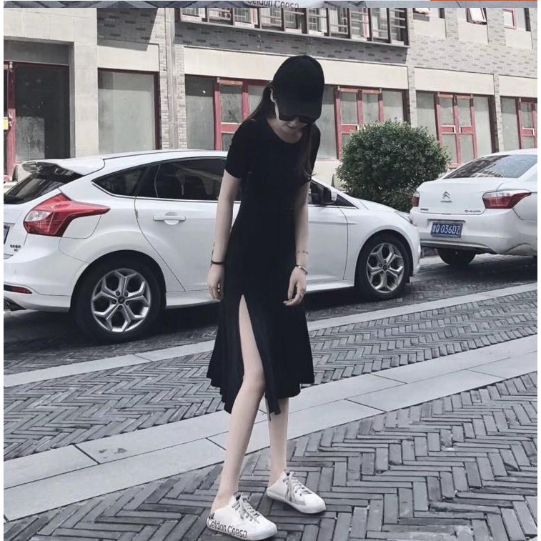 Váy body xẻ, Đầm thun ôm body, xẻ tà khoe chân thon dài chất liệu mát mẻ, phong cách sexy thời trang Ngão Clothing | BigBuy360 - bigbuy360.vn