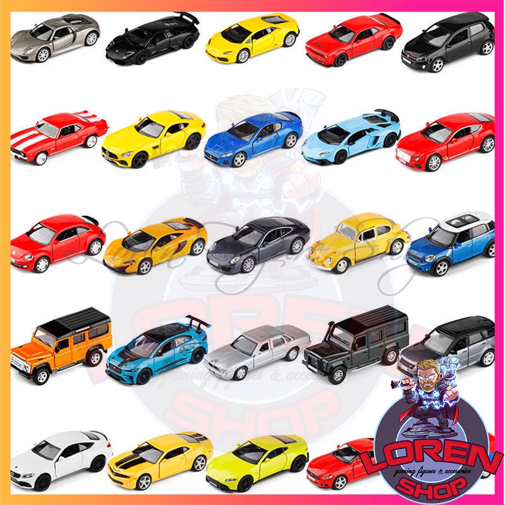 Mô hình ô tô kim loại tỷ lệ 1:36, siêu xe đồ chơi chạy cót 13cm Lorenshop