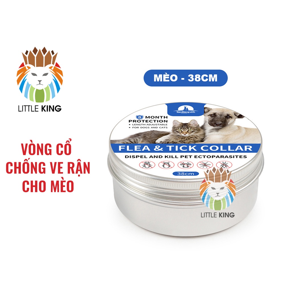 Vòng cổ cho mèo chống ve, rận, bọ chét, ký sinh trùng, muỗi chiết xuất từ tinh dầu thực vật Little King pet shop