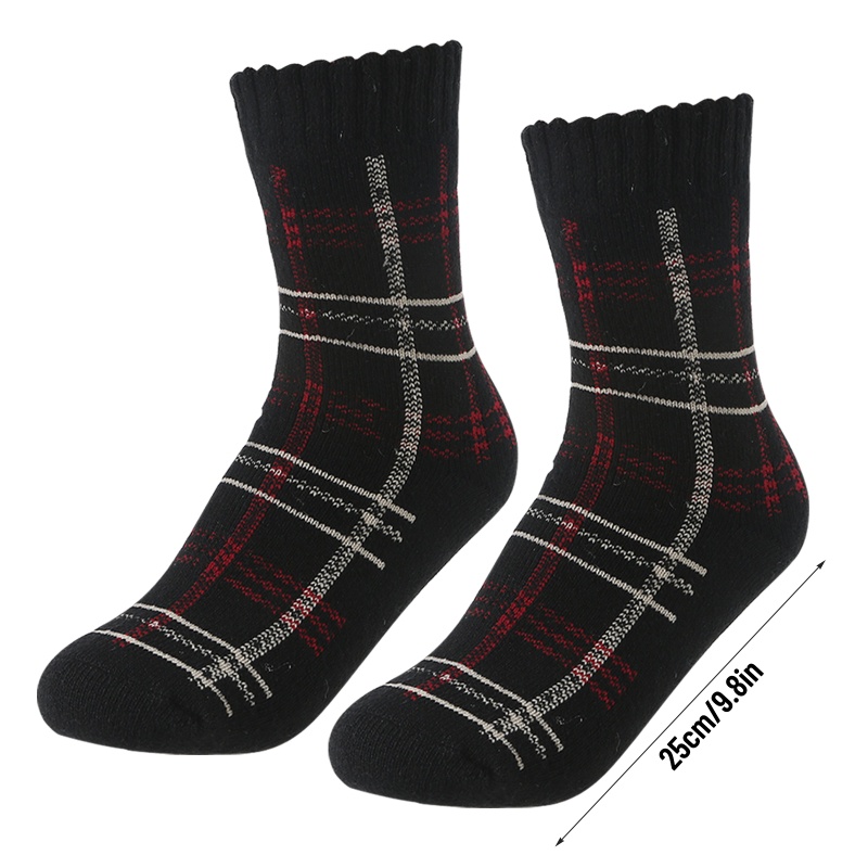 1 Đôi Tất Len Giữ Ấm Họa Tiết Sọc Cổ Điển Thời Trang