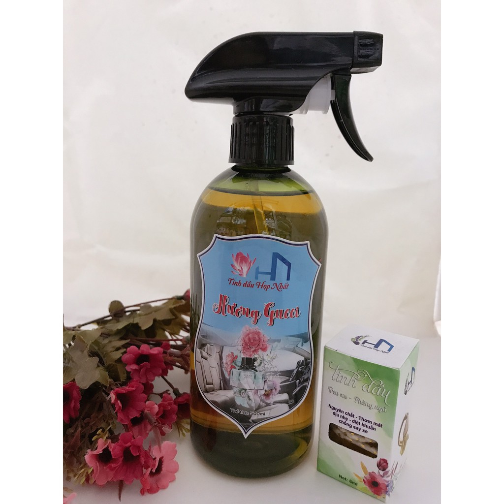 Bình xịt phòng , xe hơi hương Ngàn Hoa 500ml Tặng Tinh dầu thơm treo xe