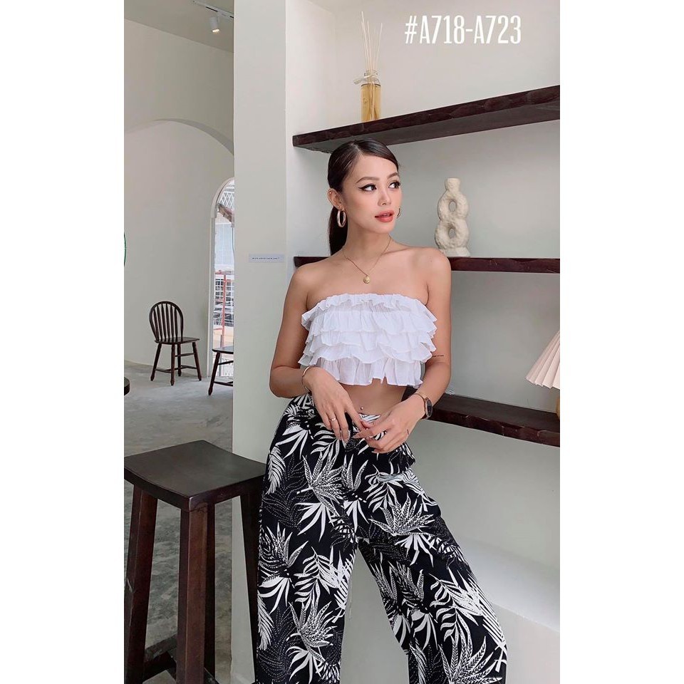 Áo Crop Bèo Tầng Cúp Ngực - MS718